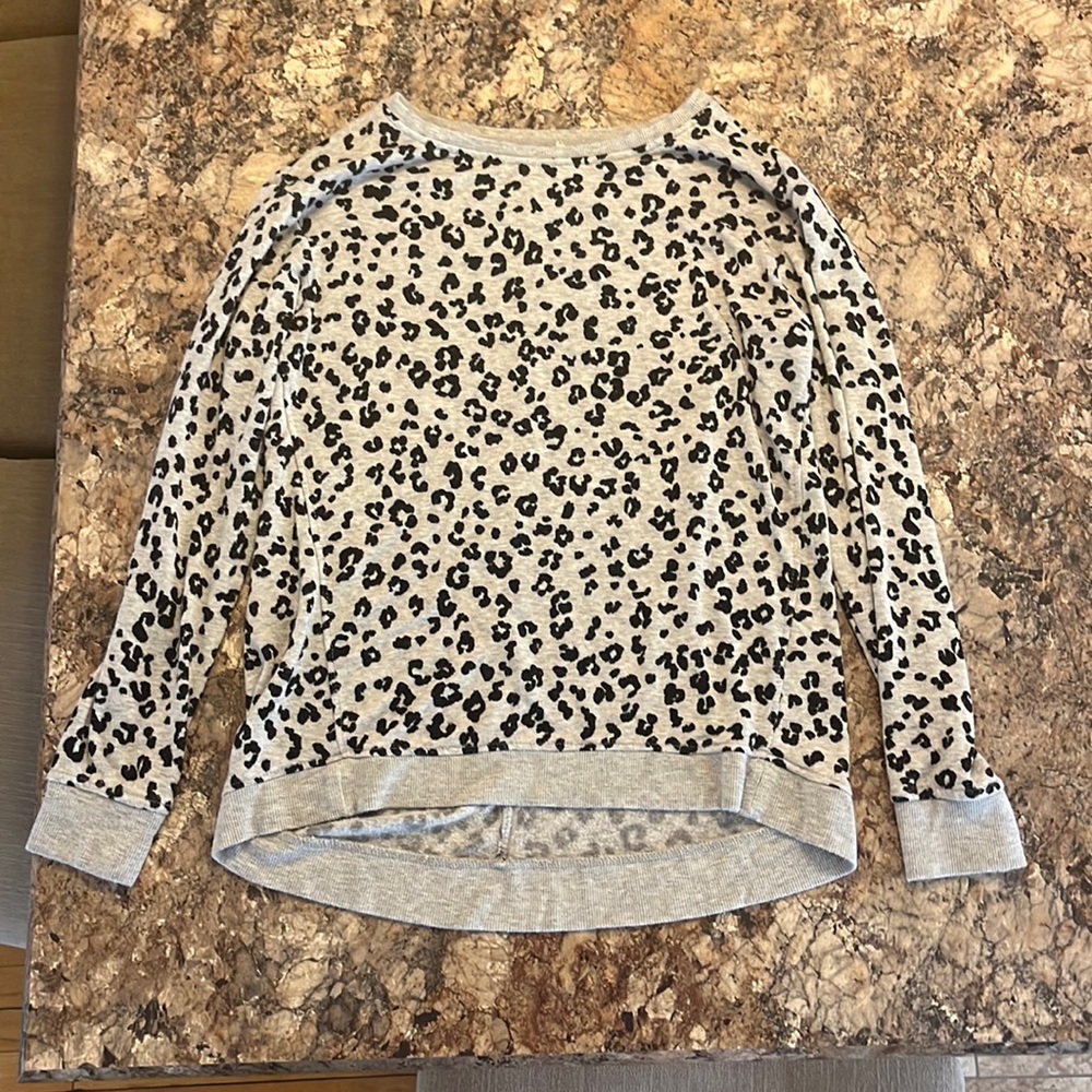 Grey and Black Leopard print sweater